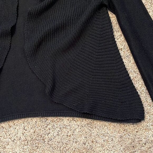 Chico’s Shawl Neck Open Front Black Cardigan Sweater Medium - Picture 3 of 6